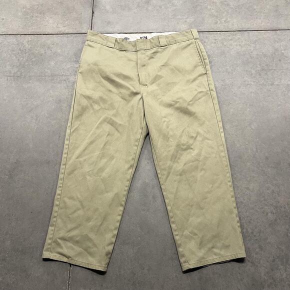Dickies Pants Mens 38x32 Khaki 874 Original Fit Work Chino Durable Twill Classic - Picture 1 of 6